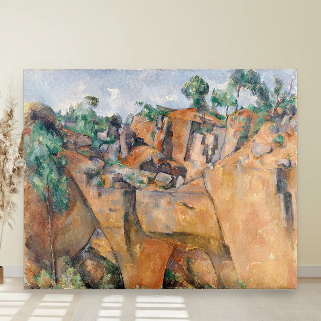 Kamenolom u Bibemusu, Paul Cézanne, The Quarry at Bibémus, slika na platnu 1 Kamenolom u Bibemusu, Paul Cézanne, The Quarry at Bibémus, slika na platnu