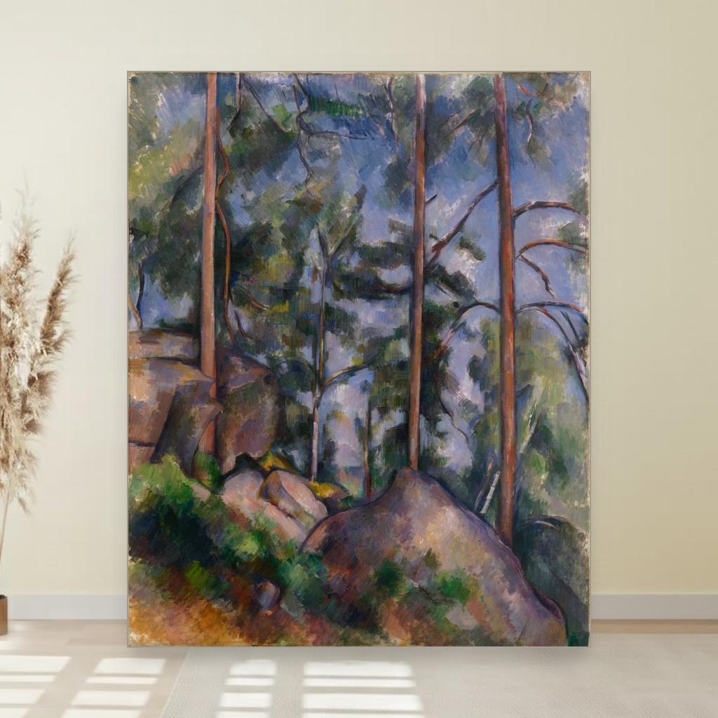 Borovi i stene Fontainebleau, Paul Cézanne, Pines and Rocks Fontainebleau, slika na platnu 1 Borovi i stene Fontainebleau, Paul Cézanne, Pines and Rocks Fontainebleau, slika na platnu