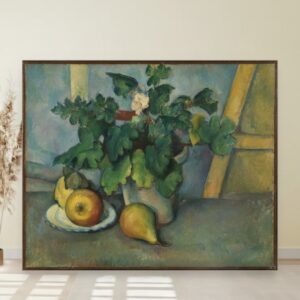 Saksija sa cvećem i voćem, Paul Cézanne, Pot of Flowers and Fruit, slika na platnu