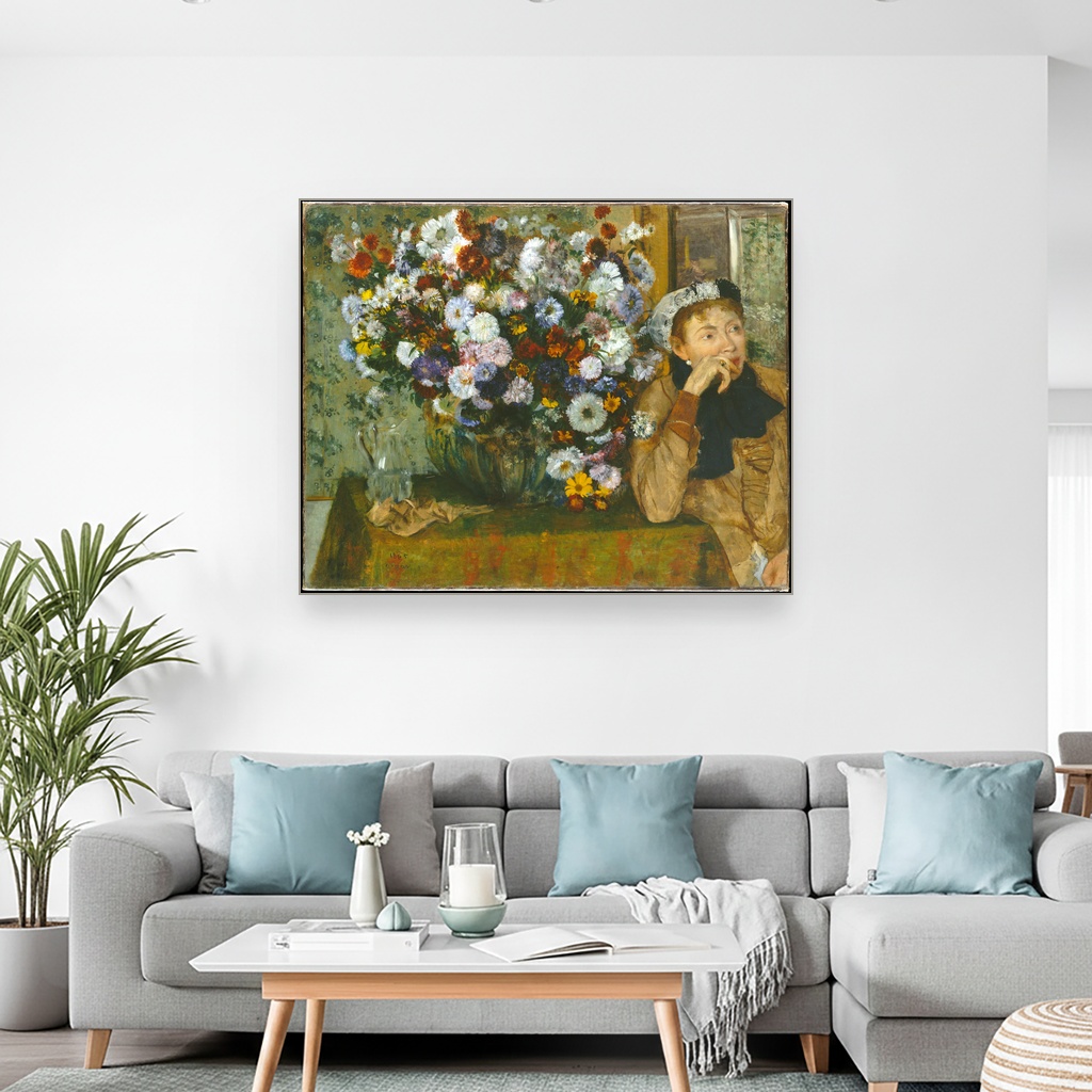 Žena pored vaze sa cvećem, Edgar Degas, A Woman Seated beside a Vase of Flowers, slika na platnu 2 Žena pored vaze sa cvećem, Edgar Degas, A Woman Seated beside a Vase of Flowers, slika na platnu - Slika 2