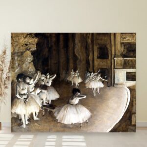Probe baleta na sceni, Edgar Degas, Ballet Rehearsal on Stage, slika na platnu