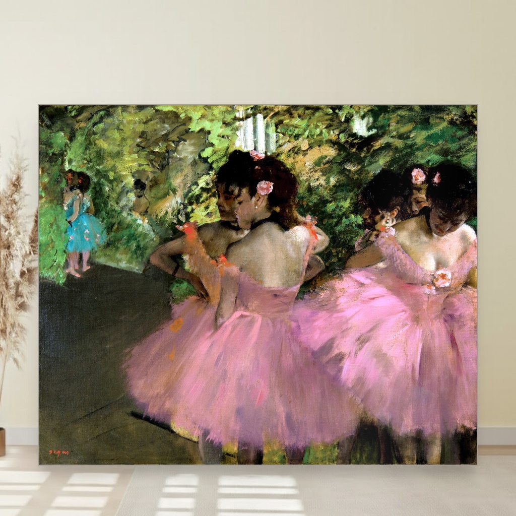 Plesačice u roze, Edgar Degas, Dancers in Pink, slika na platnu 1 Plesačice u roze, Edgar Degas, Dancers in Pink, slika na platnu