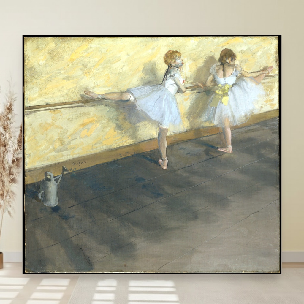 Baletanke na razbojčiću, Edgar Degas, Dancers Practicing at the Barre, slika na platnu 1 Baletanke na razbojčiću, Edgar Degas, Dancers Practicing at the Barre, slika na platnu