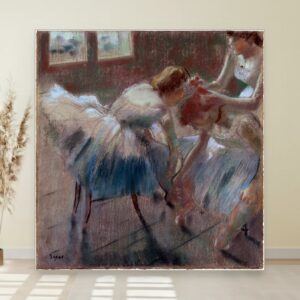 Tri plesačice koje se pripremaju za čas, Edgar Degas, Three Dancers Preparing for Class, slika na platnu
