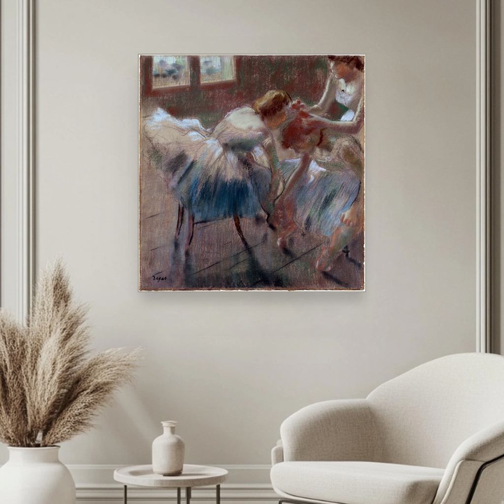 Tri plesačice koje se pripremaju za čas, Edgar Degas, Three Dancers Preparing for Class, slika na platnu 3 Tri plesačice koje se pripremaju za čas, Edgar Degas, Three Dancers Preparing for Class, slika na platnu - Slika 3