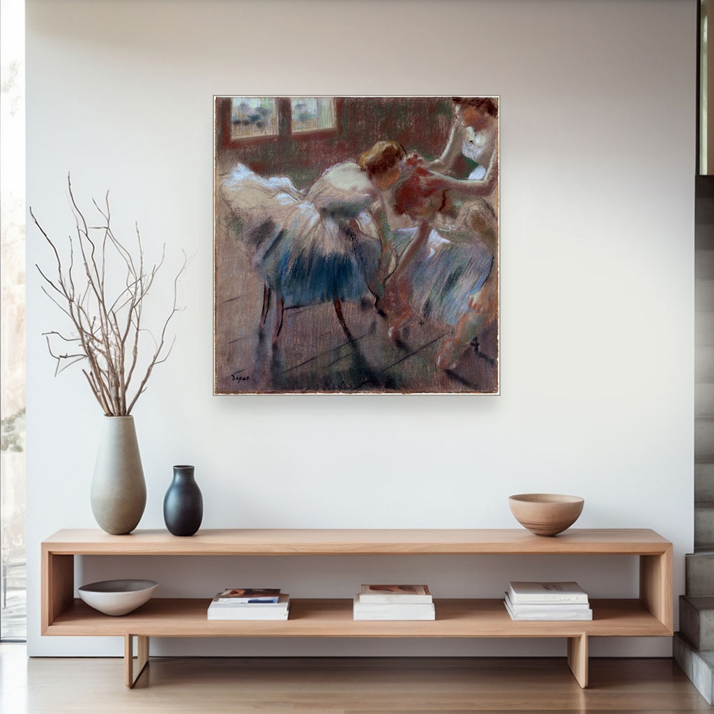 Tri plesačice koje se pripremaju za čas, Edgar Degas, Three Dancers Preparing for Class, slika na platnu 4 Tri plesačice koje se pripremaju za čas, Edgar Degas, Three Dancers Preparing for Class, slika na platnu - Slika 4