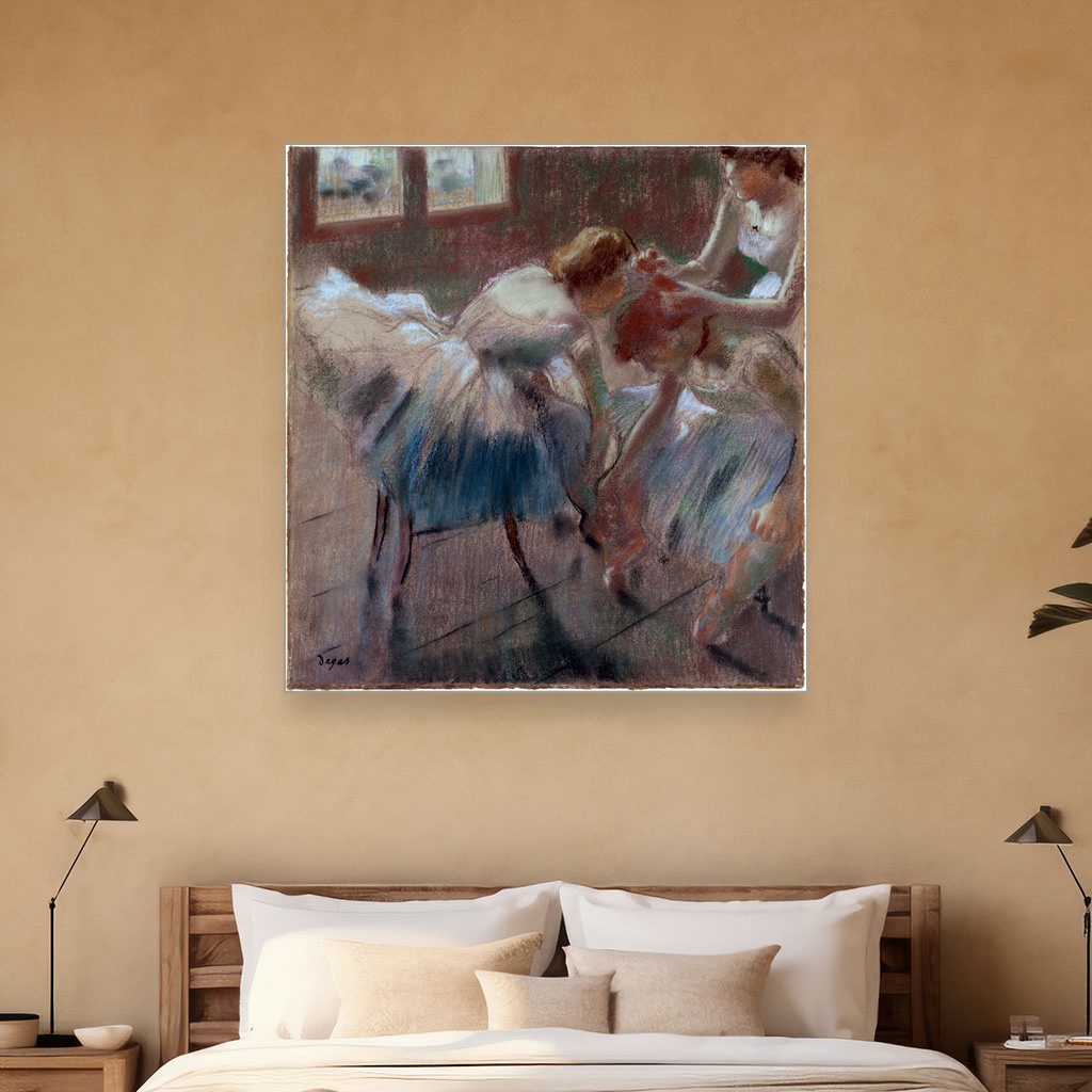 Tri plesačice koje se pripremaju za čas, Edgar Degas, Three Dancers Preparing for Class, slika na platnu 5 Tri plesačice koje se pripremaju za čas, Edgar Degas, Three Dancers Preparing for Class, slika na platnu - Slika 5