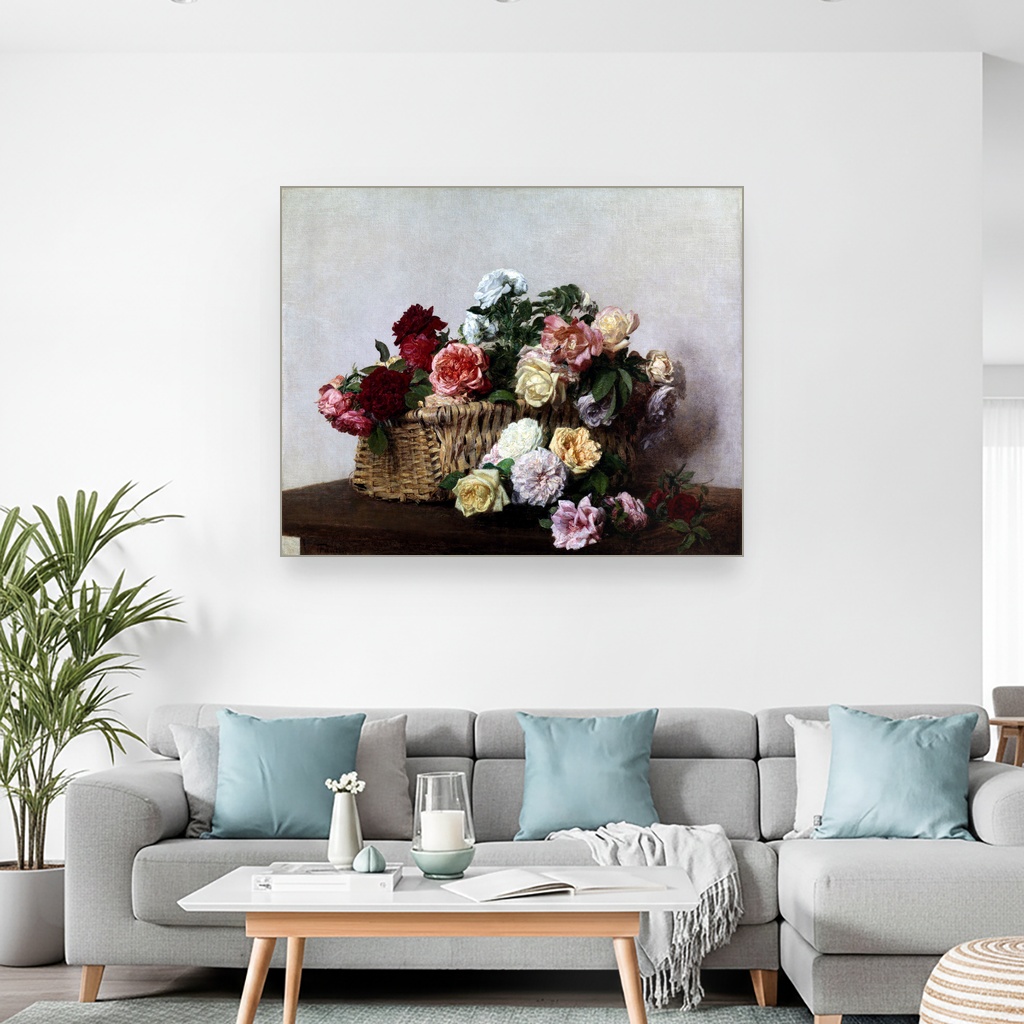 Korpa ruža, Henri Fantin-Latour, A Basket of Roses, slika na platnu 2 Korpa ruža, Henri Fantin-Latour, A Basket of Roses, slika na platnu - Slika 2