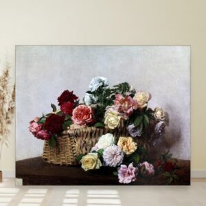 6 inspirativnih slika cveća za vaš dom 7 Korpa ruža, Henri Fantin-Latour, A Basket of Roses, slika na platnu
