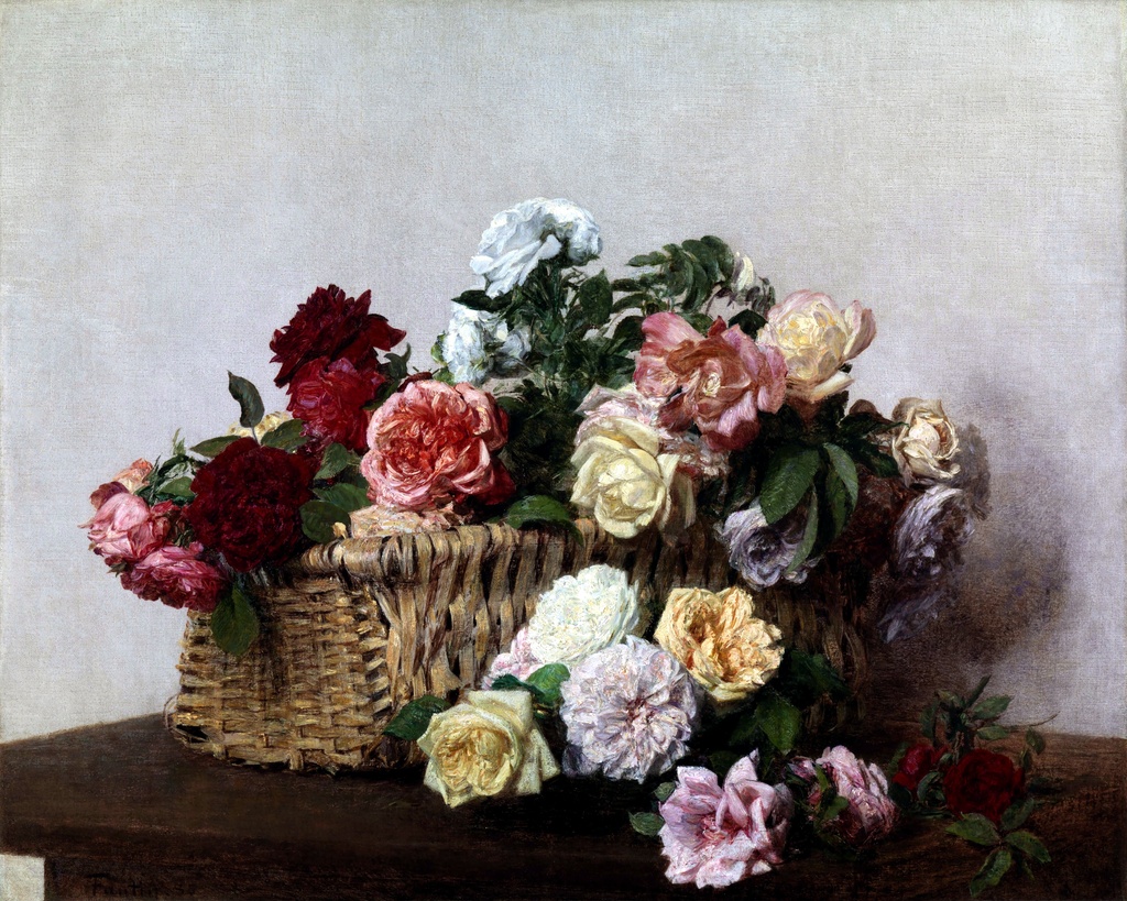 Korpa ruža, Henri Fantin-Latour, A Basket of Roses, slika na platnu 8 Korpa ruža, Henri Fantin-Latour, A Basket of Roses, slika na platnu - Slika 8
