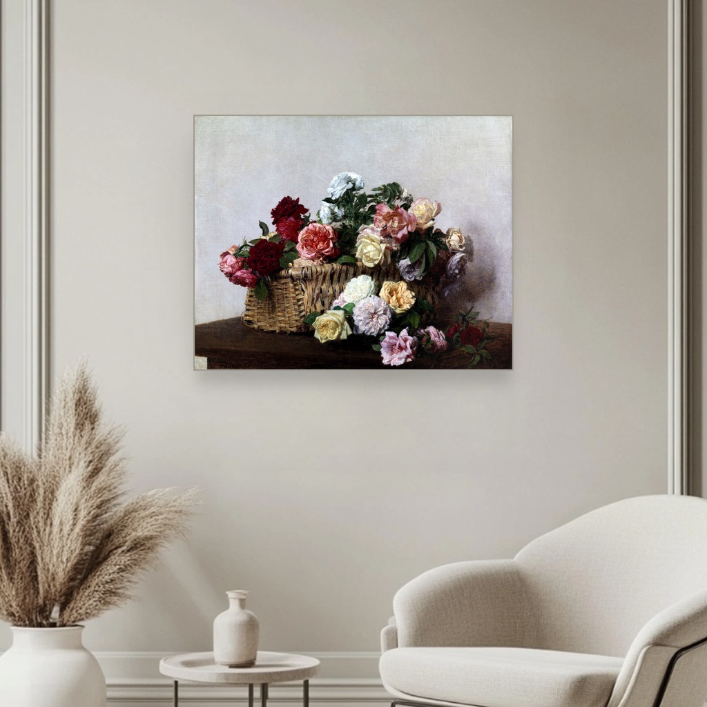 Korpa ruža, Henri Fantin-Latour, A Basket of Roses, slika na platnu 3 Korpa ruža, Henri Fantin-Latour, A Basket of Roses, slika na platnu - Slika 3