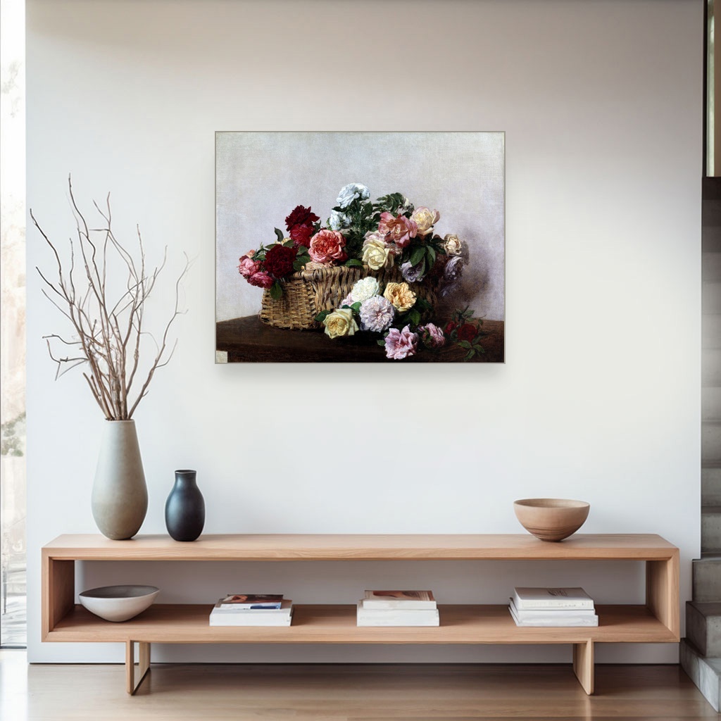 Korpa ruža, Henri Fantin-Latour, A Basket of Roses, slika na platnu 4 Korpa ruža, Henri Fantin-Latour, A Basket of Roses, slika na platnu - Slika 4