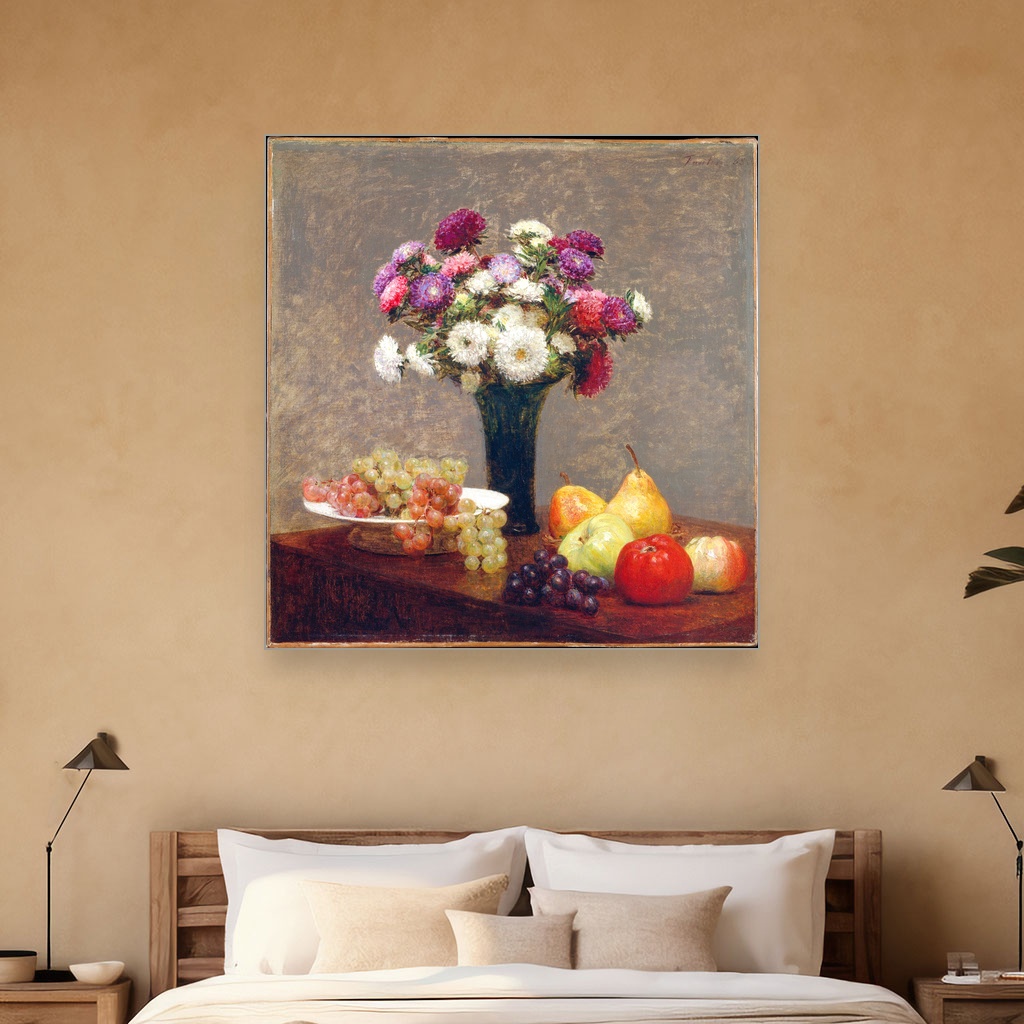 Asteri i voće na stolu, Henri Fantin-Latour, Asters and Fruit on a Table, slika na platnu 5 Asteri i voće na stolu, Henri Fantin-Latour, Asters and Fruit on a Table, slika na platnu - Slika 5