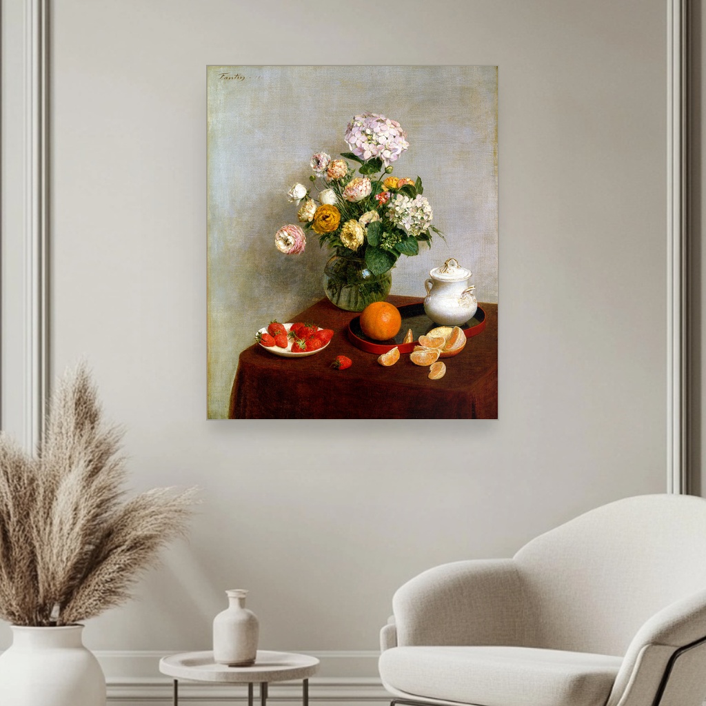 Cveće i voće, Henri Fantin-Latour, Flowers and Fruit, slika na platnu 3 Cveće i voće, Henri Fantin-Latour, Flowers and Fruit, slika na platnu - Slika 3