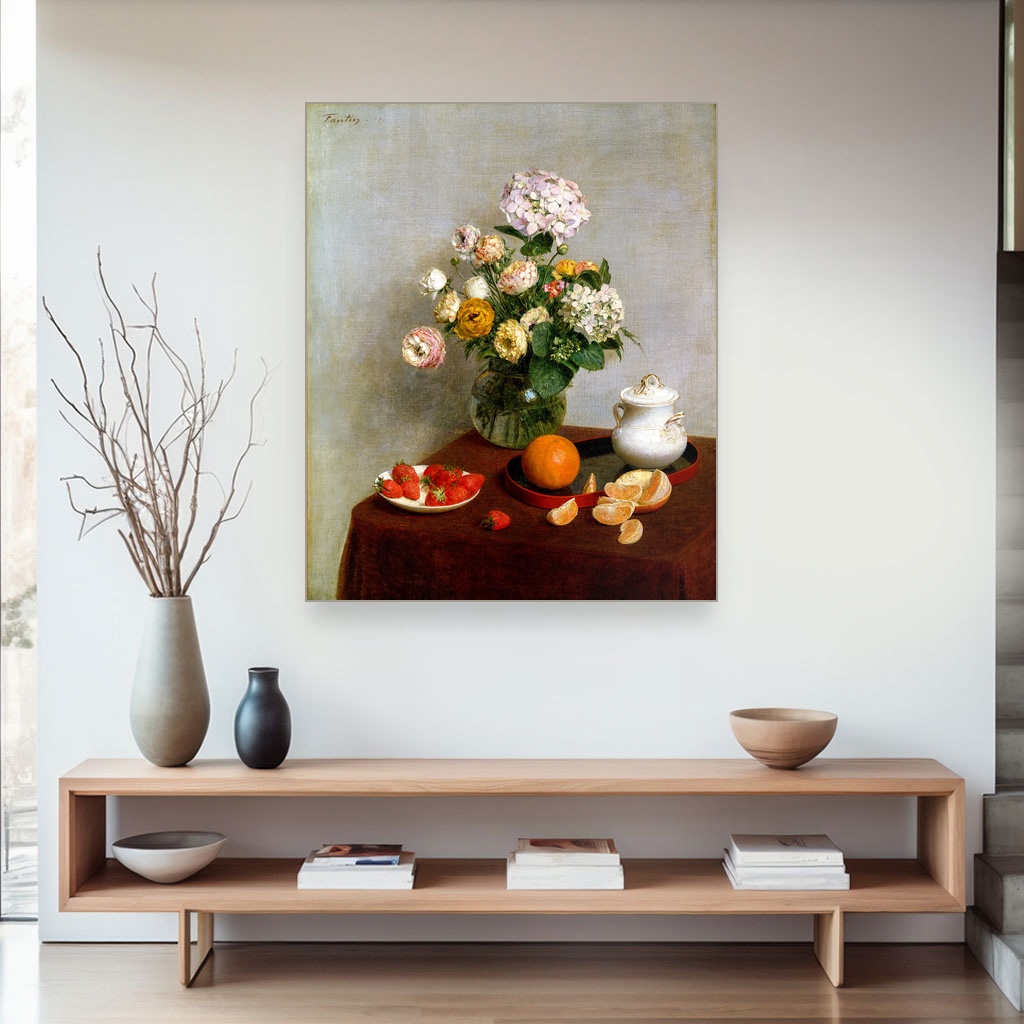 Cveće i voće, Henri Fantin-Latour, Flowers and Fruit, slika na platnu 4 Cveće i voće, Henri Fantin-Latour, Flowers and Fruit, slika na platnu - Slika 4