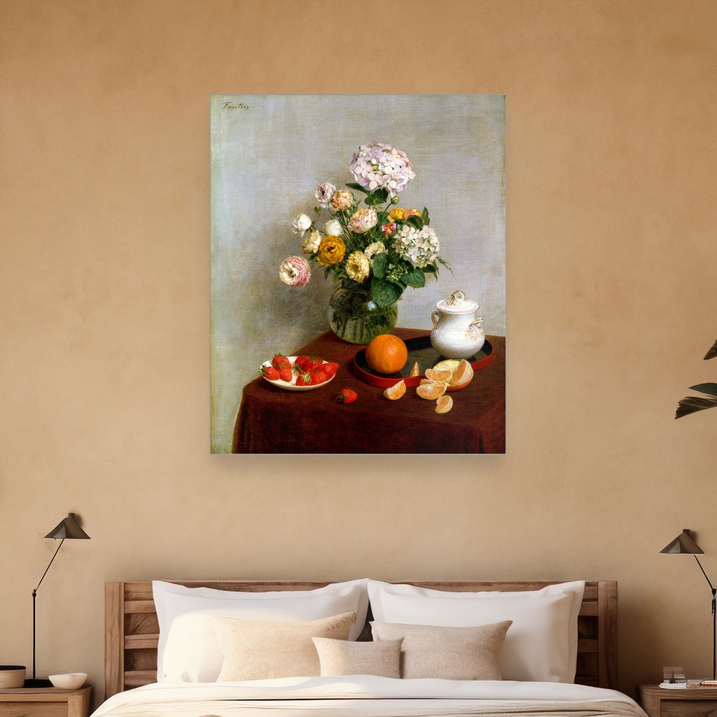 Cveće i voće, Henri Fantin-Latour, Flowers and Fruit, slika na platnu 5 Cveće i voće, Henri Fantin-Latour, Flowers and Fruit, slika na platnu - Slika 5