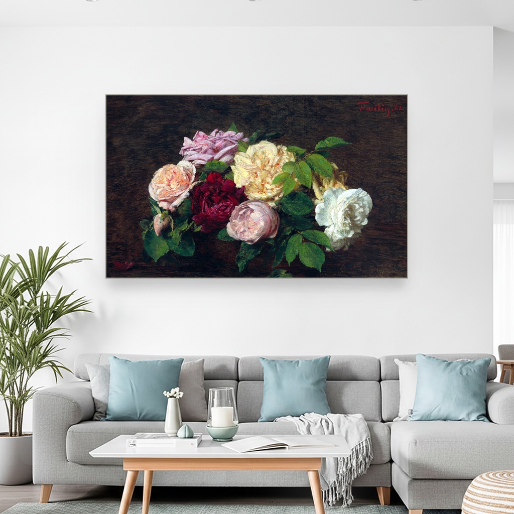 Ruže iz Nica, Henri Fantin-Latour, Roses de Nice on a Table, slika na platnu 2 Ruže iz Nica, Henri Fantin-Latour, Roses de Nice on a Table, slika na platnu - Slika 2