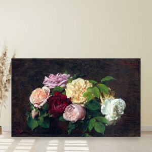 6 toplih slika za zid koje će osvežiti vaš dom 9 Ruže iz Nica, Henri Fantin-Latour, Roses de Nice on a Table, slika na platnu