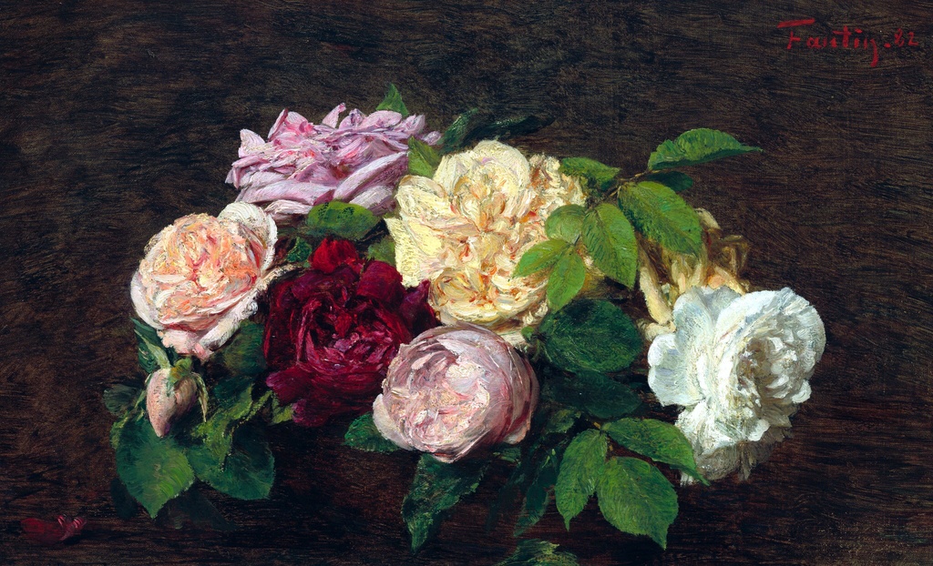Ruže iz Nica, Henri Fantin-Latour, Roses de Nice on a Table, slika na platnu 8 Ruže iz Nica, Henri Fantin-Latour, Roses de Nice on a Table, slika na platnu - Slika 8