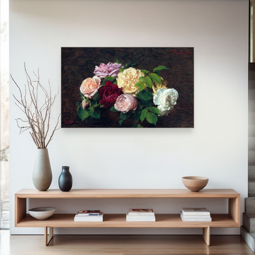 Ruže iz Nica, Henri Fantin-Latour, Roses de Nice on a Table, slika na platnu 4 Ruže iz Nica, Henri Fantin-Latour, Roses de Nice on a Table, slika na platnu - Slika 4