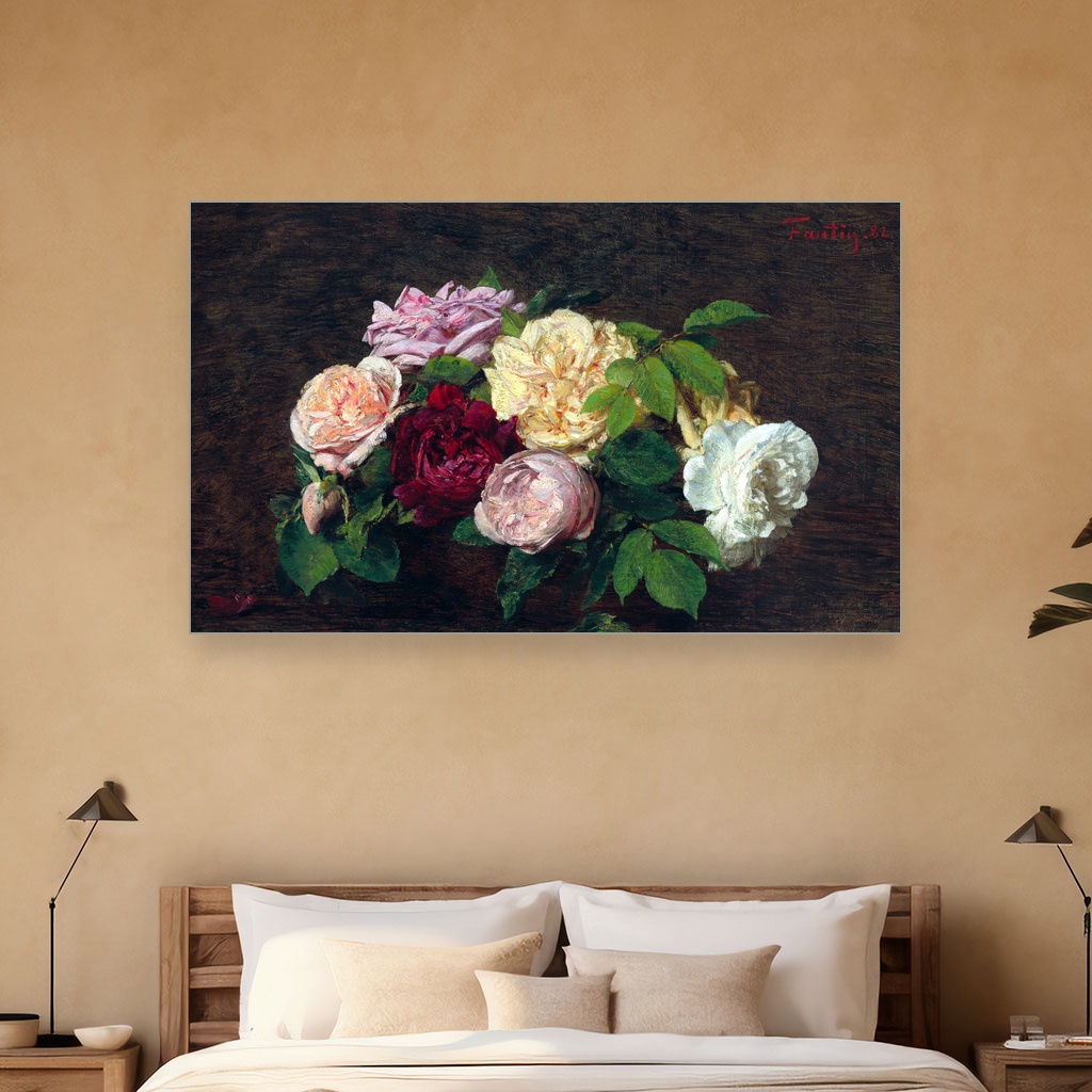 Ruže iz Nica, Henri Fantin-Latour, Roses de Nice on a Table, slika na platnu 5 Ruže iz Nica, Henri Fantin-Latour, Roses de Nice on a Table, slika na platnu - Slika 5