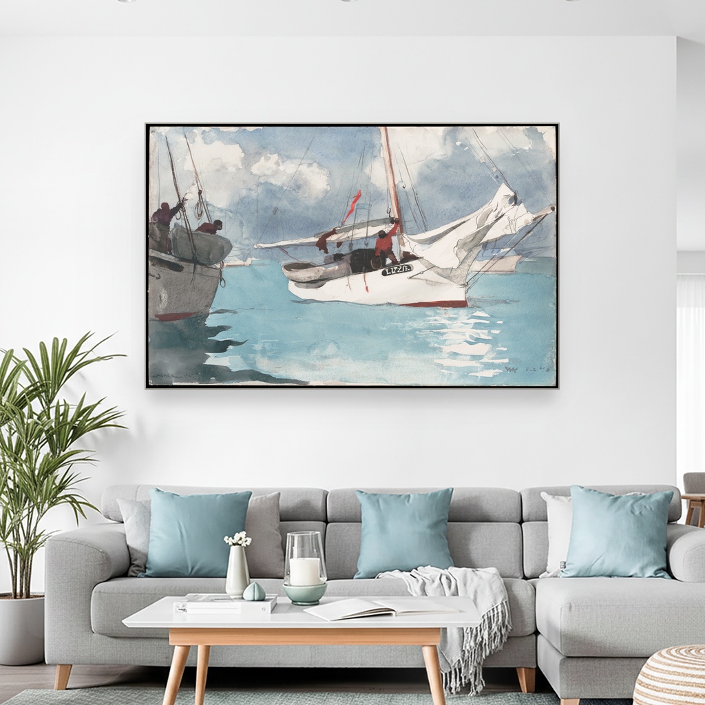 Ribarski čamci, Winslow Homer, Fishing Boats Key West, slika na platnu 2 Ribarski čamci, Winslow Homer, Fishing Boats Key West, slika na platnu - Slika 2