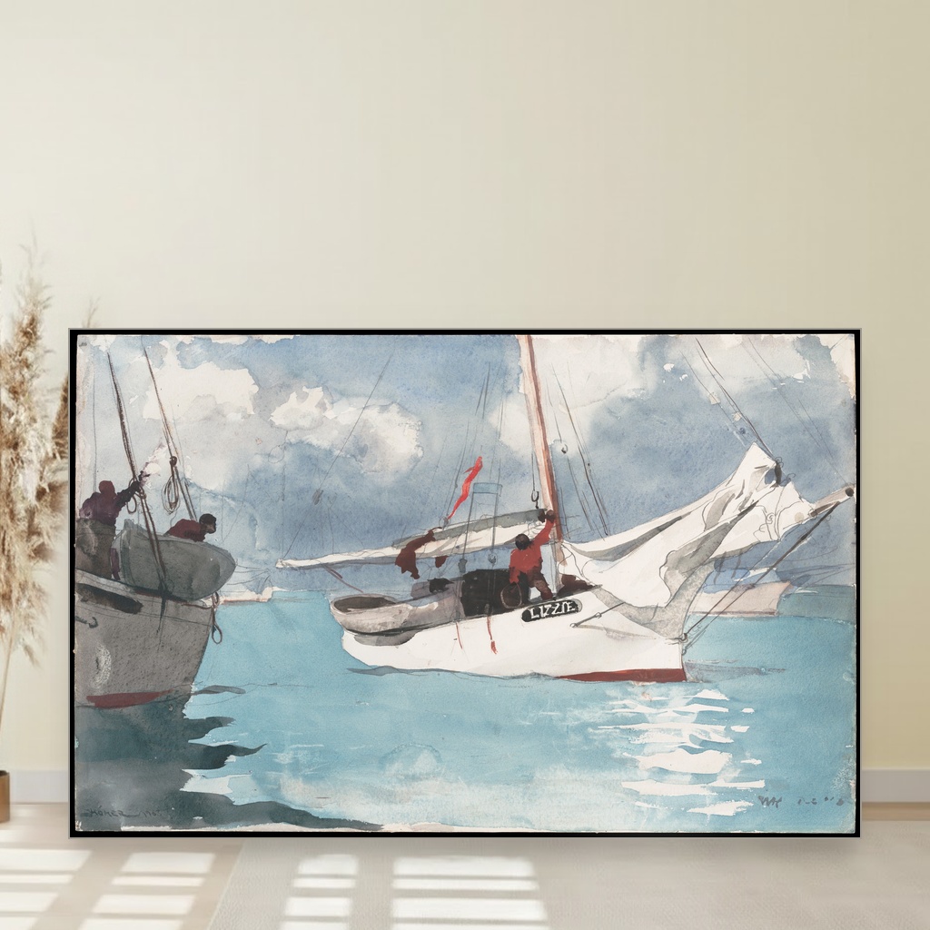 Ribarski čamci slika na platnu Nova Art Studio