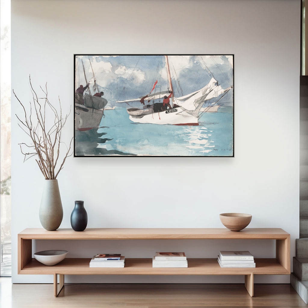 Ribarski čamci, Winslow Homer, Fishing Boats Key West, slika na platnu 4 Ribarski čamci, Winslow Homer, Fishing Boats Key West, slika na platnu - Slika 4