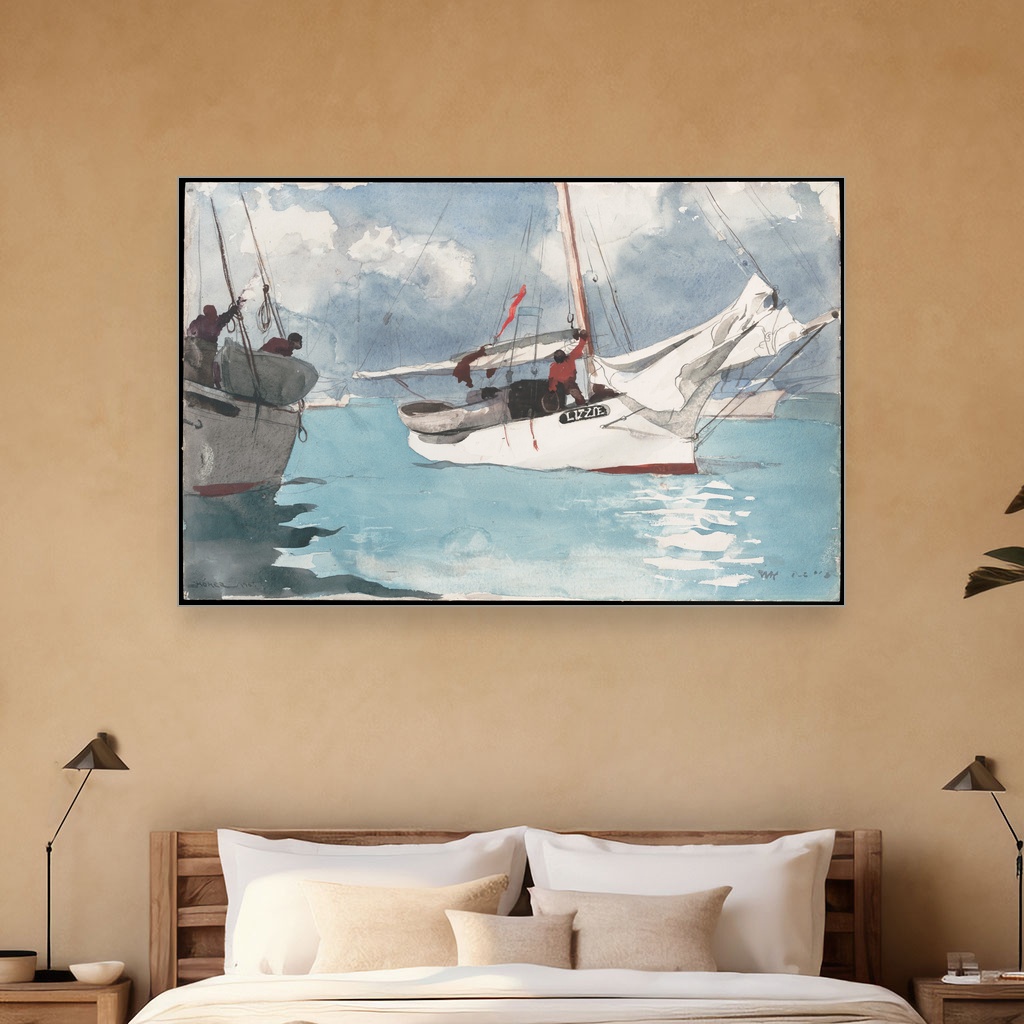 Ribarski čamci, Winslow Homer, Fishing Boats Key West, slika na platnu 5 Ribarski čamci, Winslow Homer, Fishing Boats Key West, slika na platnu - Slika 5