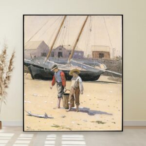 Korpa sa školjkama, Winslow Homer, A Basket of Clams, slika na platnu