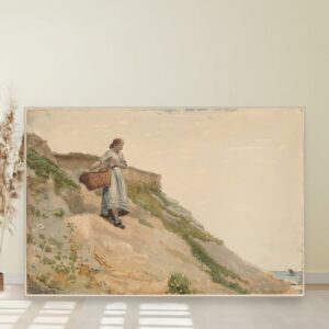 Devojčica sa korpom, Winslow Homer, Girl Carrying a Basket, slika na platnu