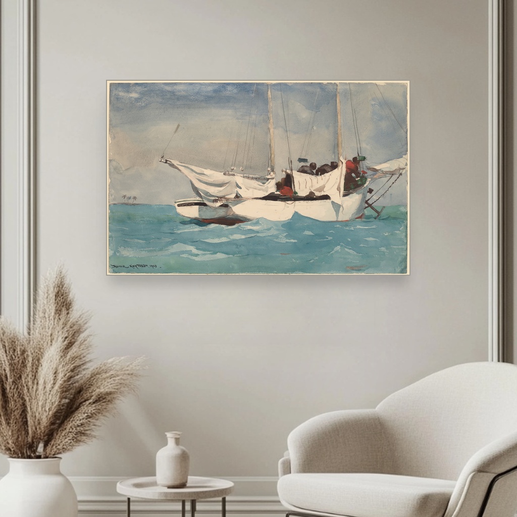 Podizanje ankera na Key Westu, Winslow Homer, Key West Hauling Anchor, slika na platnu 3 Podizanje ankera na Key Westu, Winslow Homer, Key West Hauling Anchor, slika na platnu - Slika 3