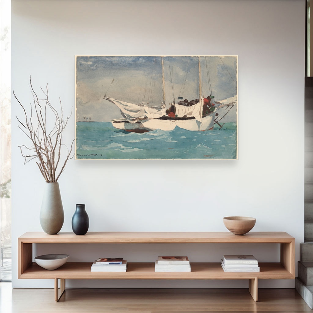 Podizanje ankera na Key Westu, Winslow Homer, Key West Hauling Anchor, slika na platnu 4 Podizanje ankera na Key Westu, Winslow Homer, Key West Hauling Anchor, slika na platnu - Slika 4