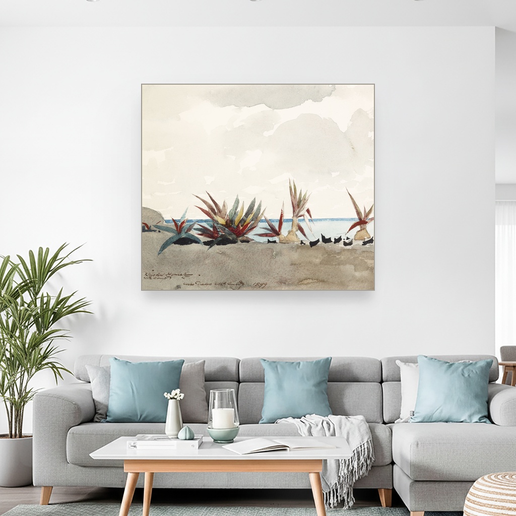 Plaža Nassau sa biljkama vekovnjaka, Winslow Homer, Nassau Beach with Century Plants, slika na platnu 2 Plaža Nassau sa biljkama vekovnjaka, Winslow Homer, Nassau Beach with Century Plants, slika na platnu - Slika 2