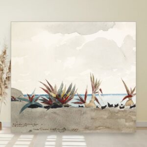 Plaža Nassau sa biljkama vekovnjaka, Winslow Homer, Nassau Beach with Century Plants, slika na platnu
