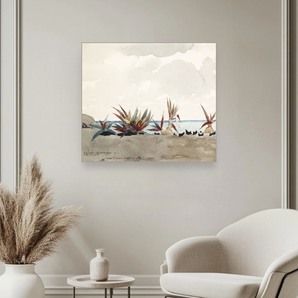 Plaža Nassau sa biljkama vekovnjaka, Winslow Homer, Nassau Beach with Century Plants, slika na platnu 3 Plaža Nassau sa biljkama vekovnjaka, Winslow Homer, Nassau Beach with Century Plants, slika na platnu - Slika 3