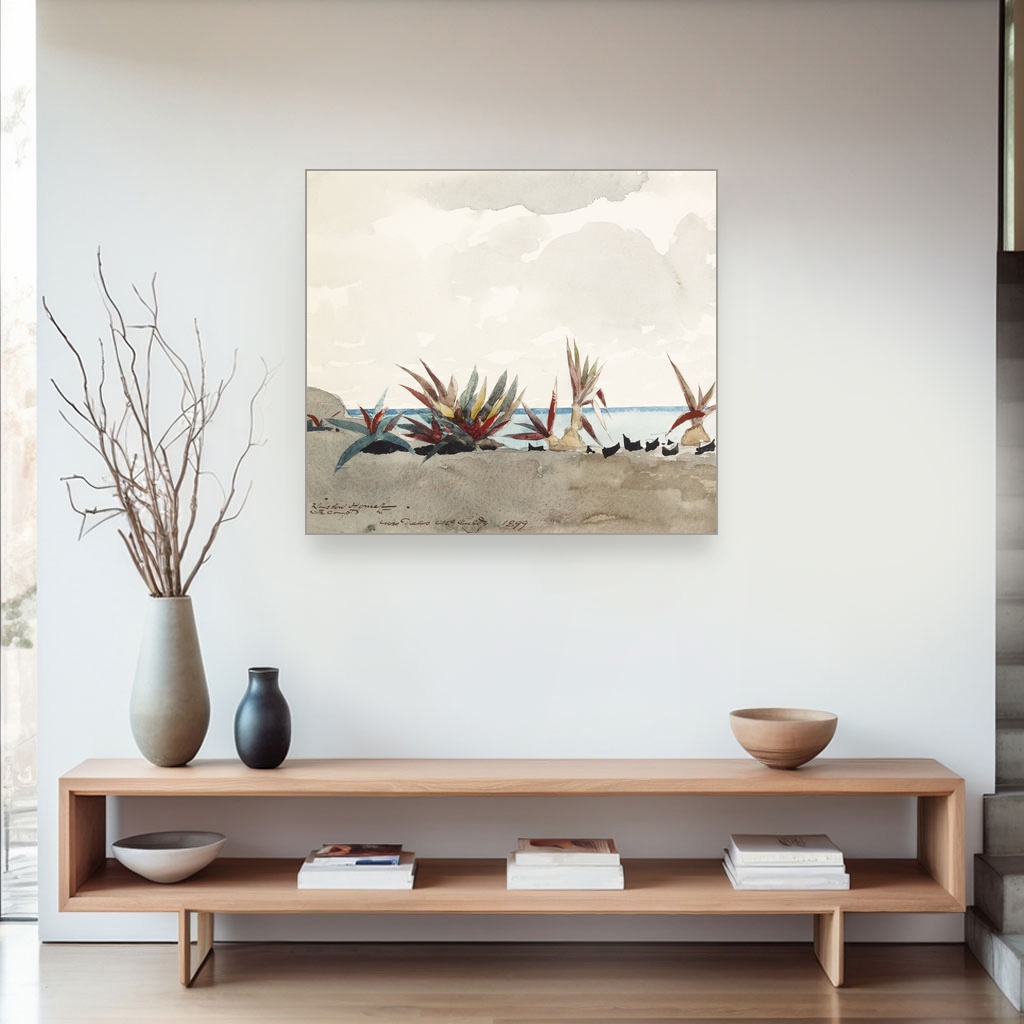 Plaža Nassau sa biljkama vekovnjaka, Winslow Homer, Nassau Beach with Century Plants, slika na platnu 4 Plaža Nassau sa biljkama vekovnjaka, Winslow Homer, Nassau Beach with Century Plants, slika na platnu - Slika 4