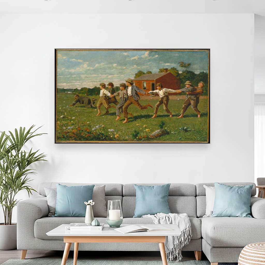 Igra povuci konopac, Winslow Homer, Snap the Whip, slika na platnu 2 Igra povuci konopac, Winslow Homer, Snap the Whip, slika na platnu - Slika 2