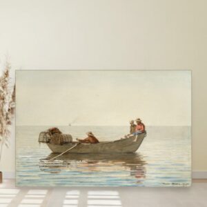 Tri dečaka u čamcu sa korpama za jastoge, Winslow Homer, Three Boys in a Dory with Lobster Pots, slika na platnu