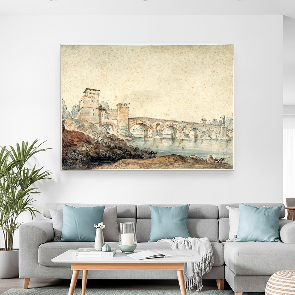 Ponte Molle, Rim, Joseph Vernet, Ponte Molle Rome, slika na platnu 2 Ponte Molle, Rim, Joseph Vernet, Ponte Molle Rome, slika na platnu - Slika 2