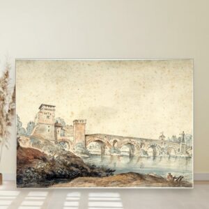 Ponte Molle, Rim, Joseph Vernet, Ponte Molle Rome, slika na platnu