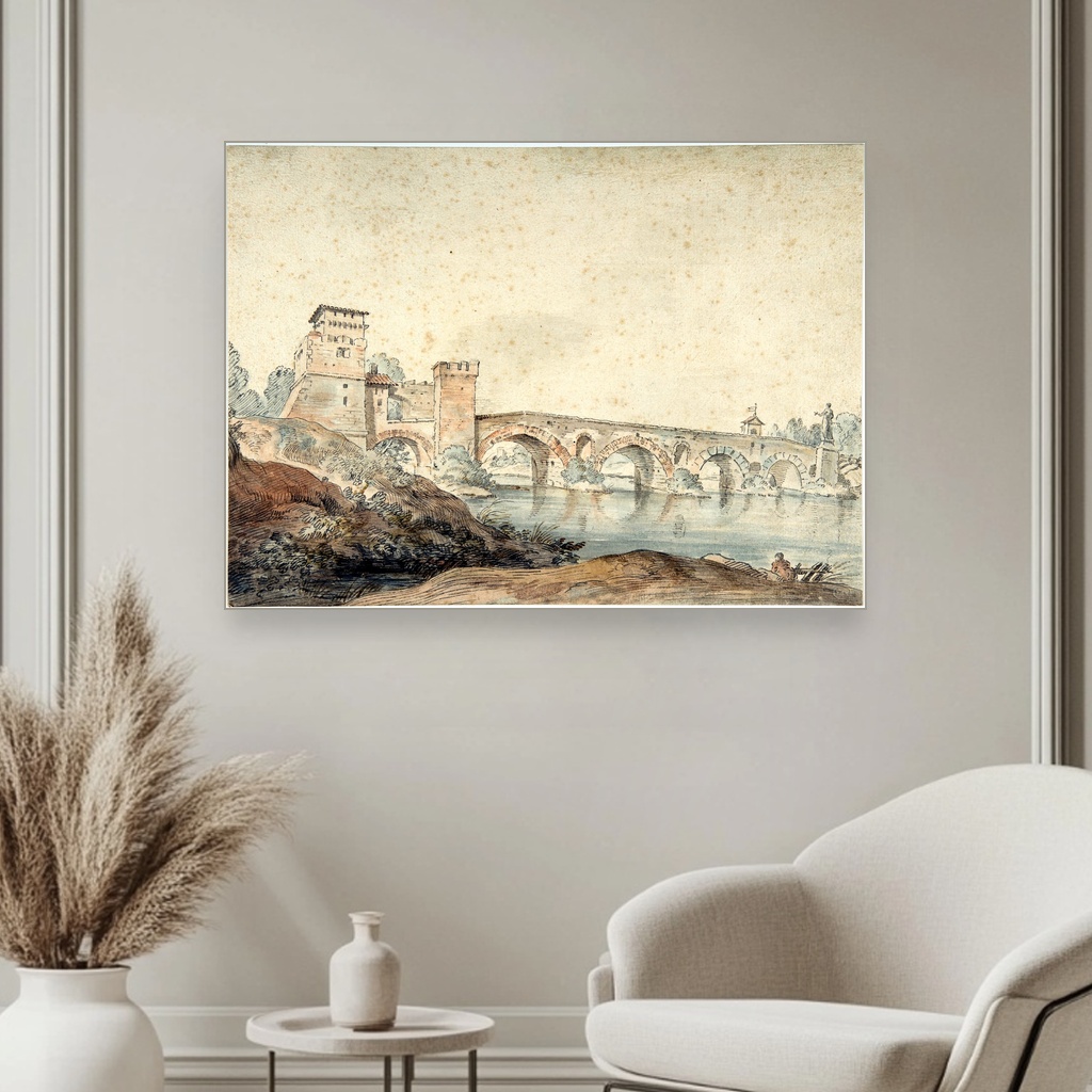 Ponte Molle, Rim, Joseph Vernet, Ponte Molle Rome, slika na platnu 3 Ponte Molle, Rim, Joseph Vernet, Ponte Molle Rome, slika na platnu - Slika 3