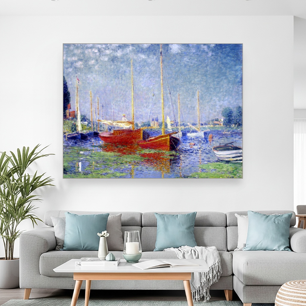 Crvene čamce na Argenteju, Claude Monet, Red Boats at Argenteuil, slika na platnu 2 Crvene čamce na Argenteju, Claude Monet, Red Boats at Argenteuil, slika na platnu - Slika 2