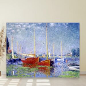 Crvene čamce na Argenteju, Claude Monet, Red Boats at Argenteuil, slika na platnu