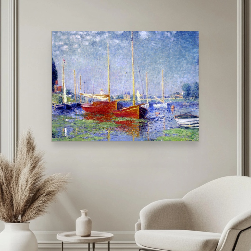 Crvene čamce na Argenteju, Claude Monet, Red Boats at Argenteuil, slika na platnu 3 Crvene čamce na Argenteju, Claude Monet, Red Boats at Argenteuil, slika na platnu - Slika 3