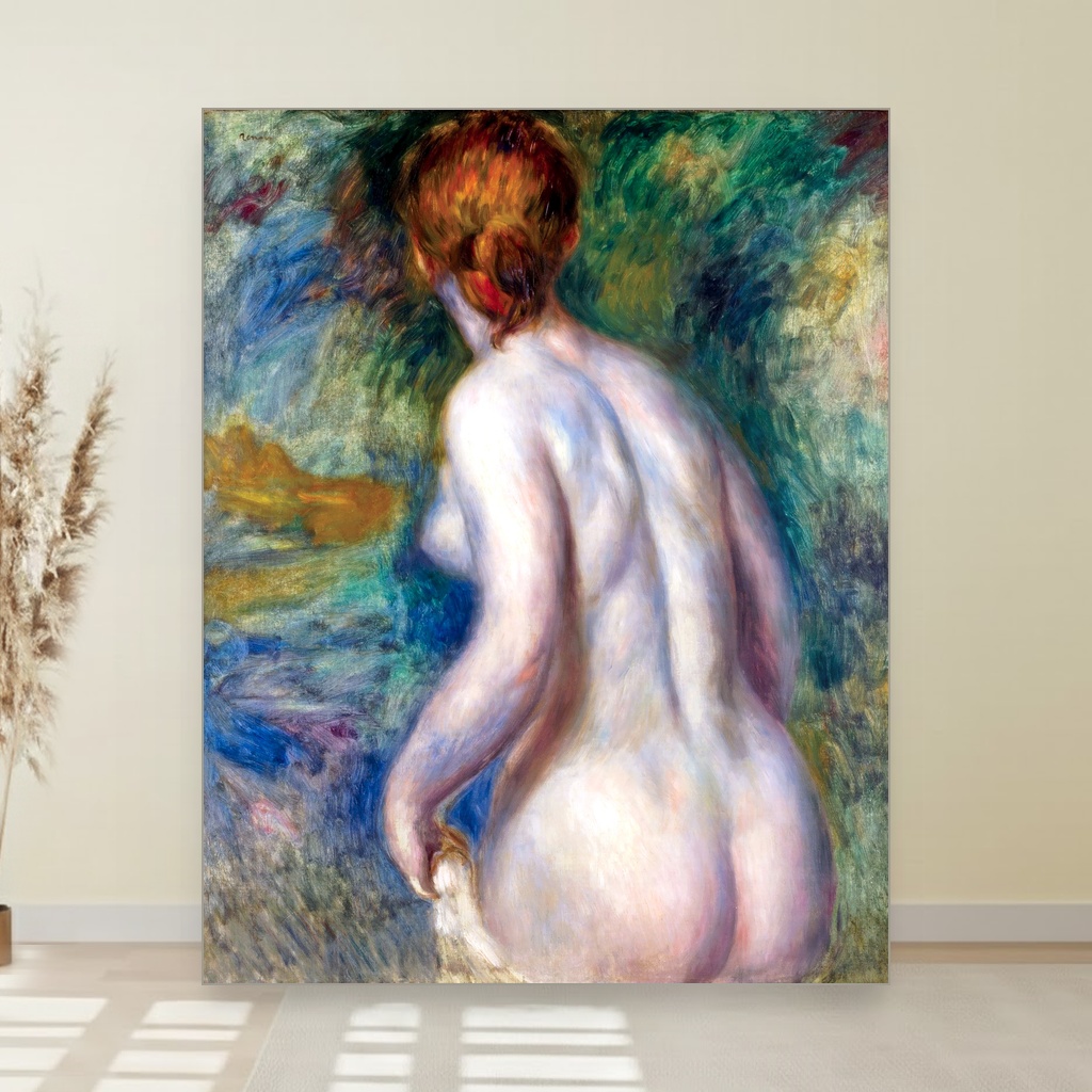 Gola figura iz profila, Pierre-Auguste Renoir, Nude Seen from the Back, slika na platnu 1 Gola figura iz profila, Pierre-Auguste Renoir, Nude Seen from the Back, slika na platnu