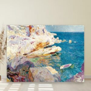 Stene u Haviji, Joaquín Sorolla y Bastida, Rocks at Jávea The White Boat, slika na platnu