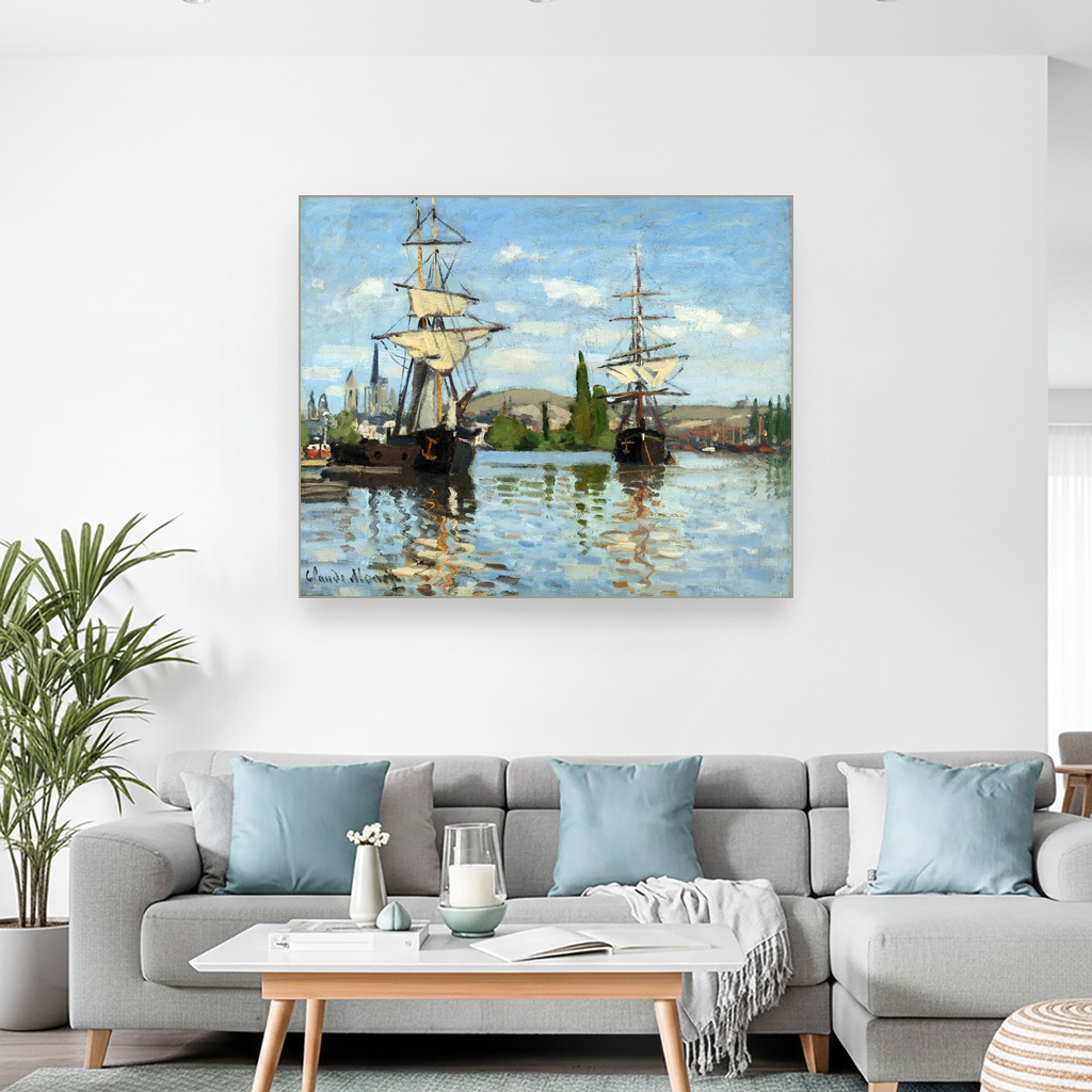Brodovi na Seni u Renu, Claude Monet, Ships Riding on the Seine at Rouen, slika na platnu 2 Brodovi na Seni u Renu, Claude Monet, Ships Riding on the Seine at Rouen, slika na platnu - Slika 2