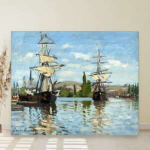 Claude Monet — reprodukcije na platnu 6 Brodovi na Seni u Renu, Claude Monet, Ships Riding on the Seine at Rouen, slika na platnu