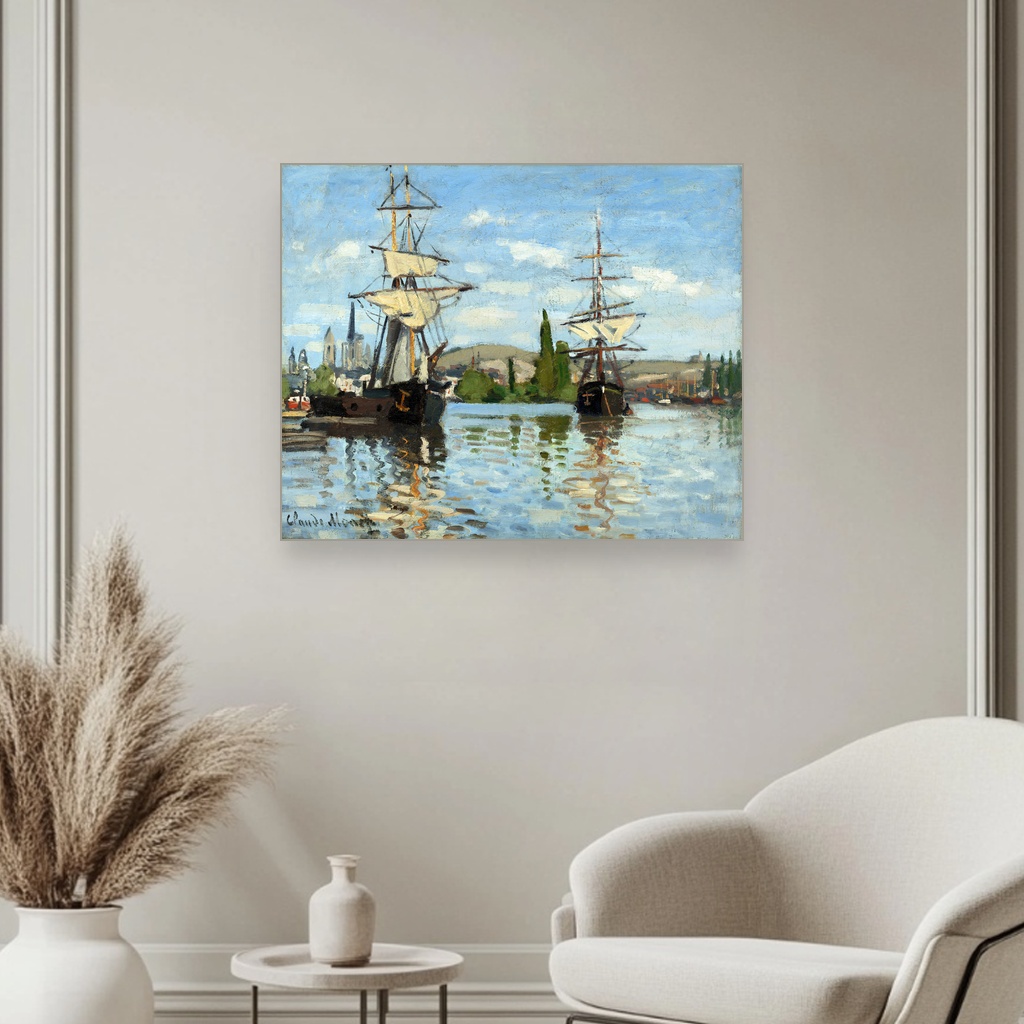 Brodovi na Seni u Renu, Claude Monet, Ships Riding on the Seine at Rouen, slika na platnu 3 Brodovi na Seni u Renu, Claude Monet, Ships Riding on the Seine at Rouen, slika na platnu - Slika 3